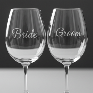 Bride & Groom Wine Glass (Pair)