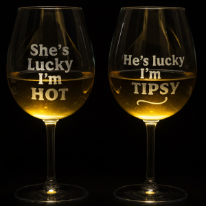 She’s Lucky I’m Hot -Rebel Glass (Pair)